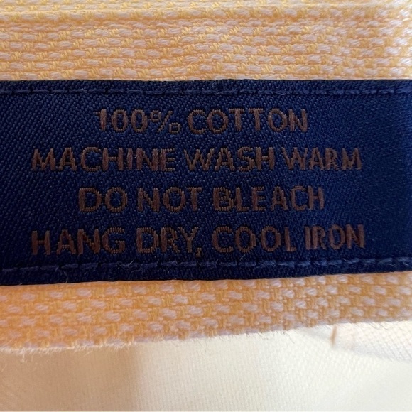 DAVID DONAHUE Yellow Long Sleeve Button Down Trim Men's Shirt Size 17.5/34-35 - Picture 15 of 16